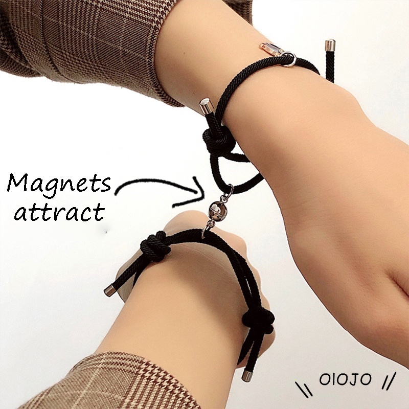1 Pasang Gelang Couple Magnet Gelang Tali Couple Magnet Attract Persahabatan Tangan Bracelets - ol