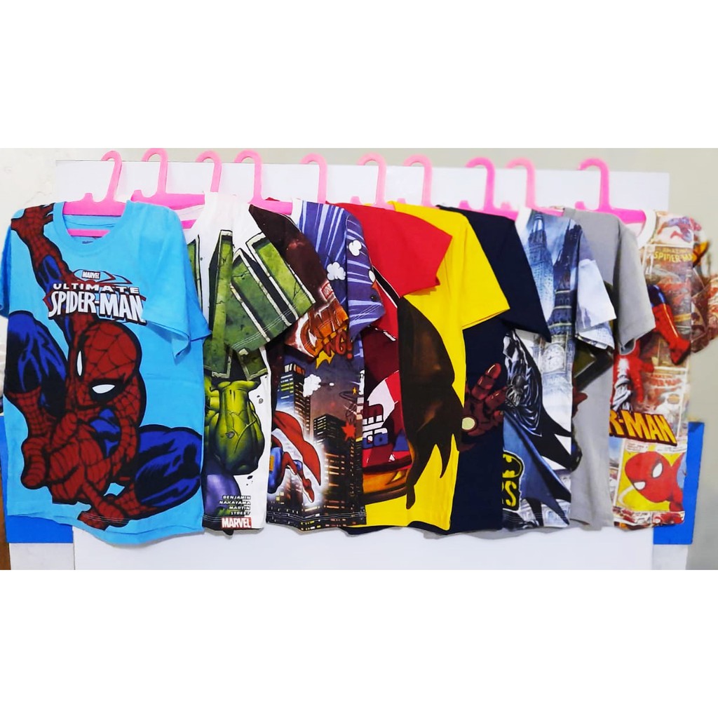 Paket Kaos Anak Super Hero Random 3pcs Only 79rb