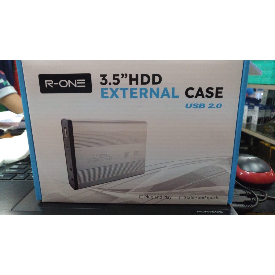 Case Harddisk R-ONE/MTECH Hdd External Casing Metal USB 2.0 3.5 Inch
