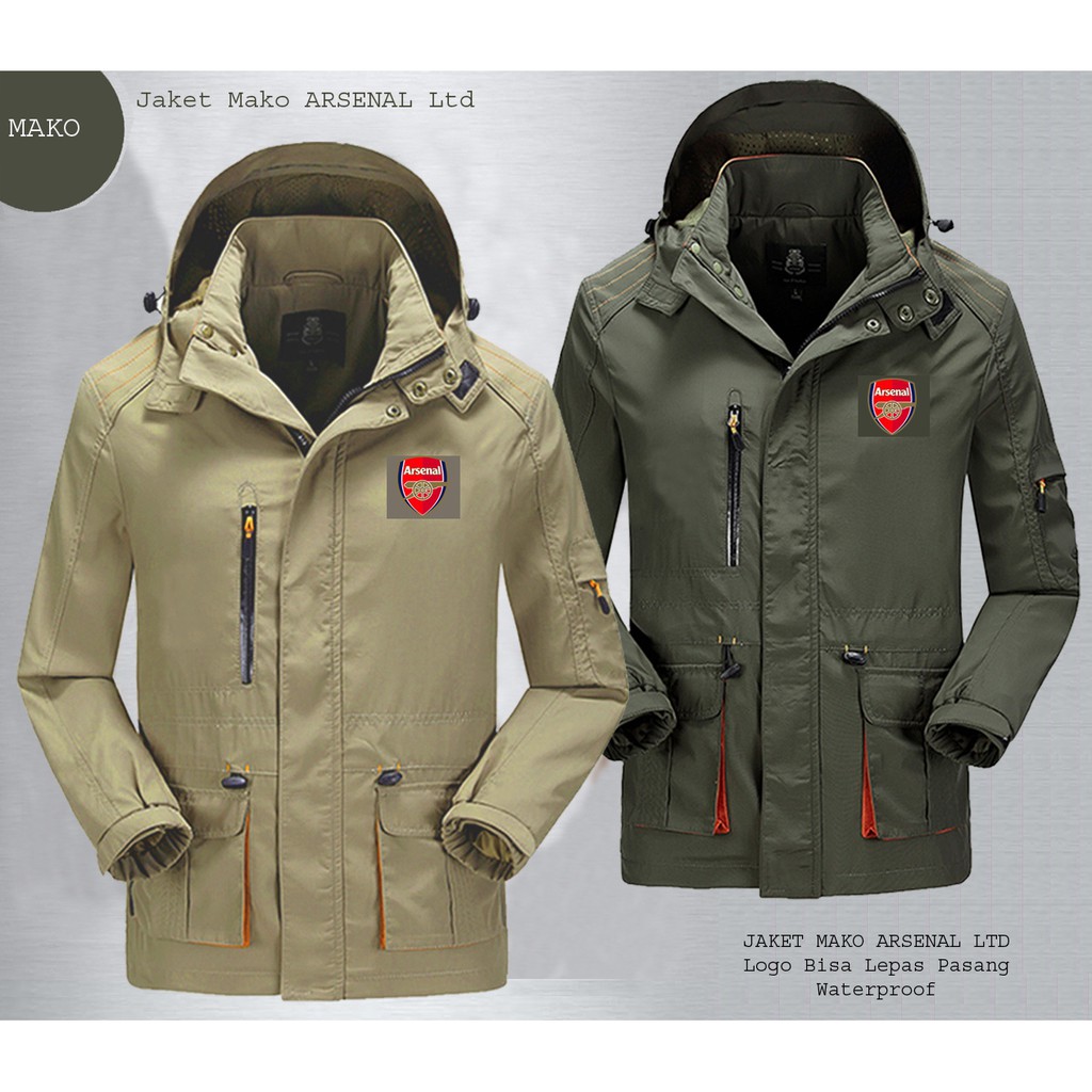 PROMO Jaket Gunung Mako Arsenal Anti Air Club Bola Parasut Bagus