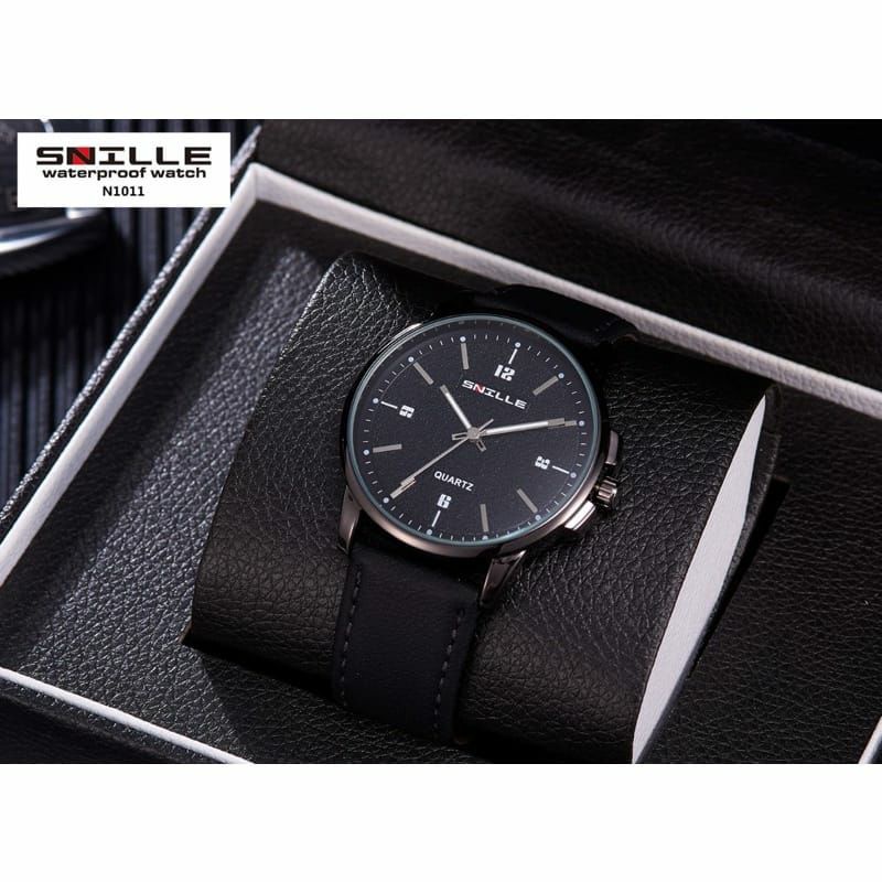 Jam Tangan Snille Kulit N1022 Fashion Pria Kasual Terlaris Terbaik