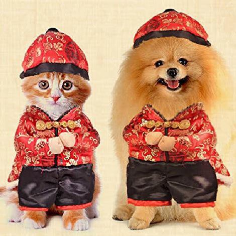 Hot Item Baju Sincha Anjing Dan Kucing Jantan Type B / Baju Imlek Anjing Kecil