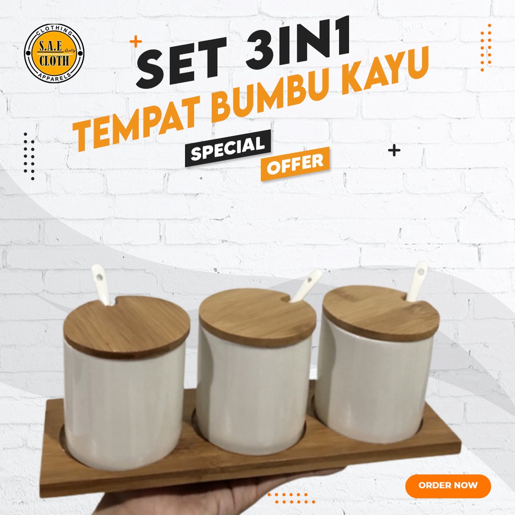 Tempat Bumbu Kayu Premium Estetik Kayu Jati