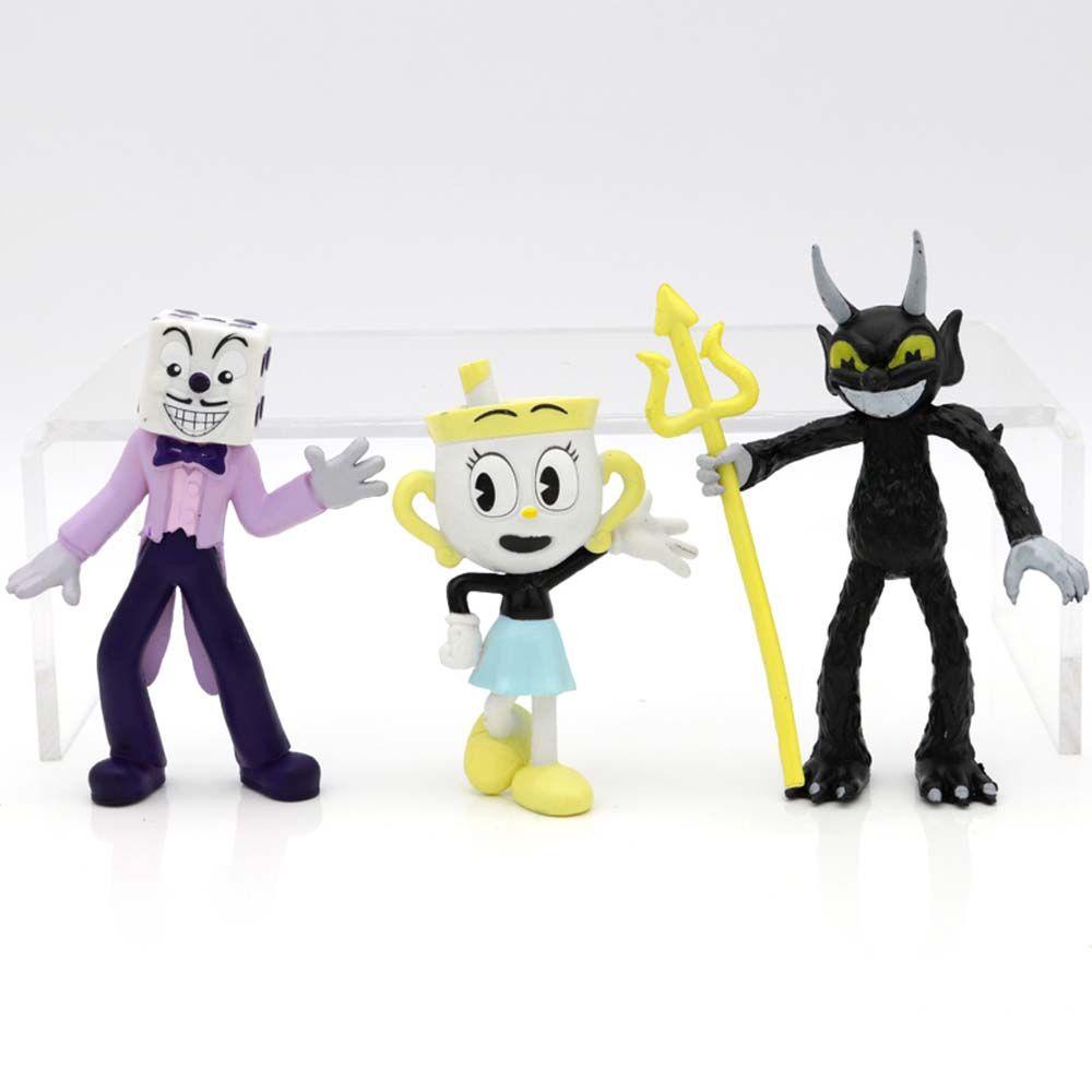 Cuphead Action Figure Anime Mainan Hadiah Model Game PVC Mugman Model Koleksi Dekorasi Mobil