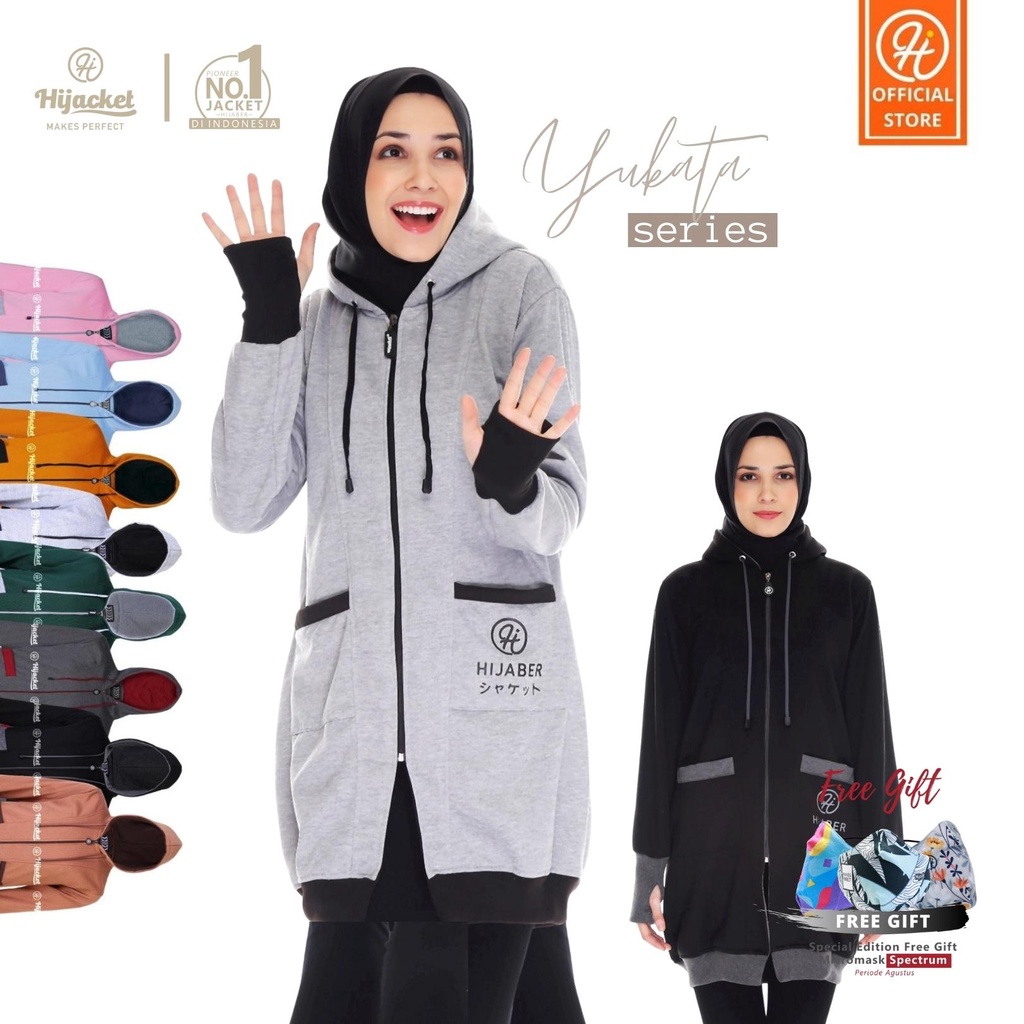 ⭐️BEST SELLER⭐️ Jaket Wanita Muslimah Hijaber - Hijacket Yukata Hijaket Panjang Syari Hijab Original