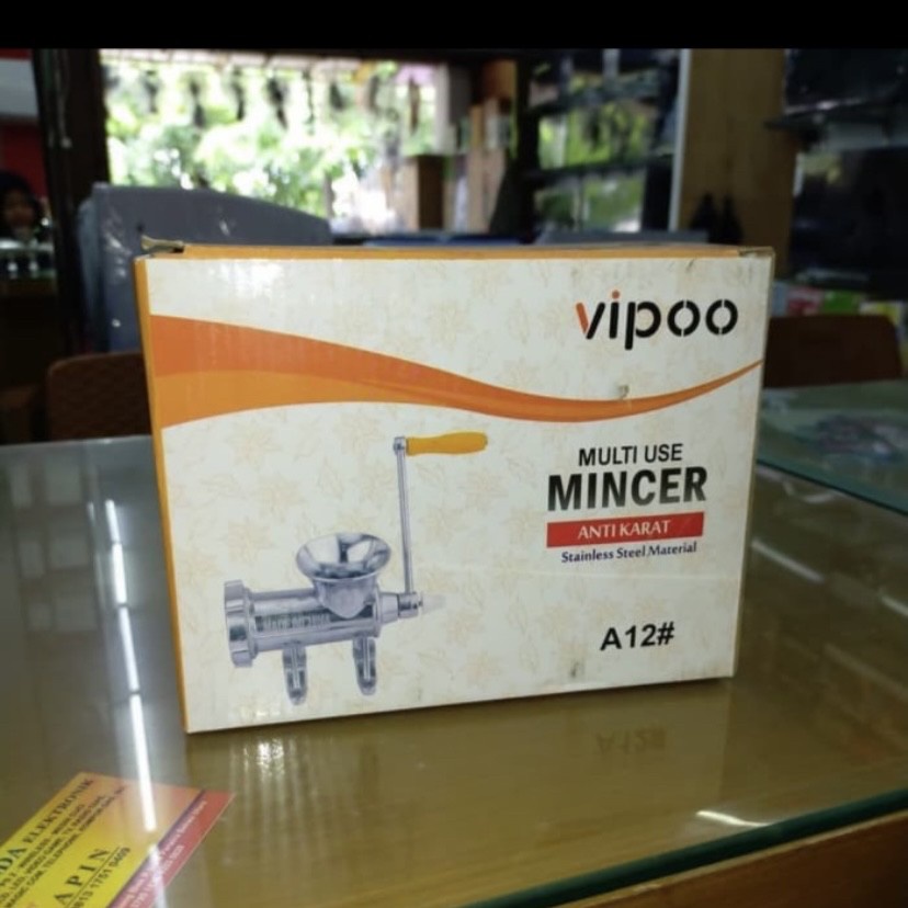 COD Gilingan Daging Stainless Vipoo A12 Original Meat Mincer Manual Besi A12//ALAT PENGGILING DAGING MANUAL VIPOO A12 Termurah