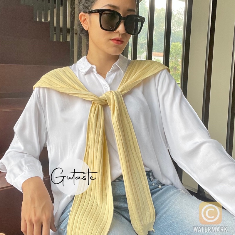 SOHEE KNIT (Syal Rajut Korea, lengan cardigan)