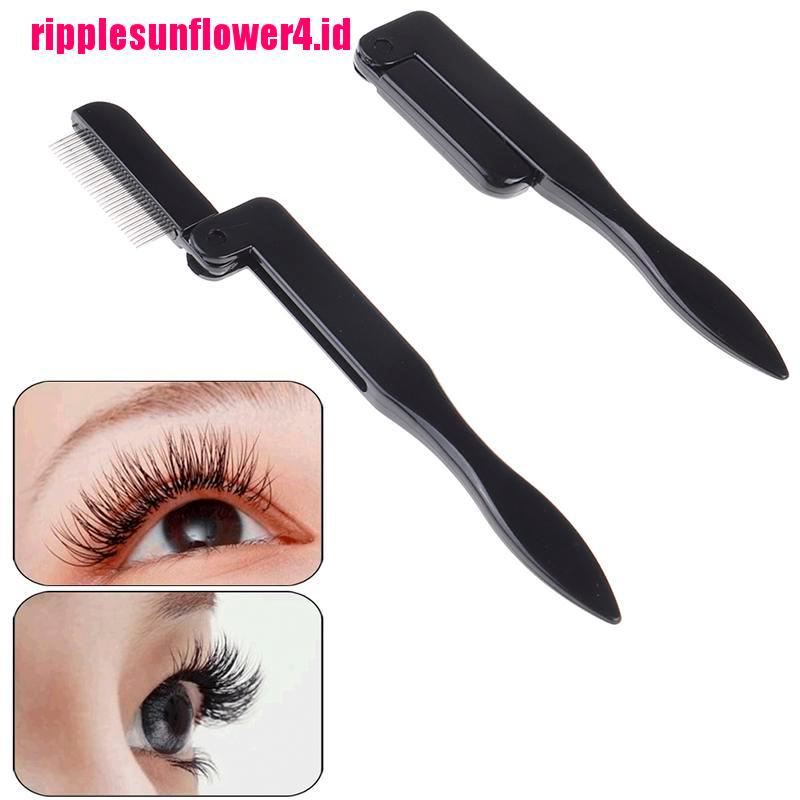 Sisir Bulu Mata Lipat Bahan metal Warna Hitam