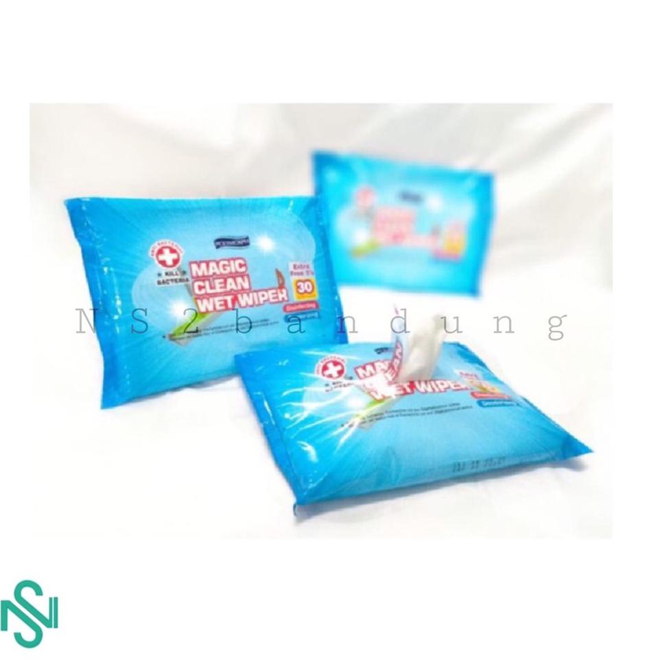(QI)★ POLYMORPH MAGIC CLEAN WET WIPER 30 SHEETS - ANTI BACTERIAL(Produk⭐.pilihan)⭐