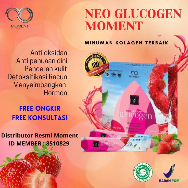 Asli 100% Moment Neo Glucogen Suplemen Anti Penuaan Dini dan Full Collagen