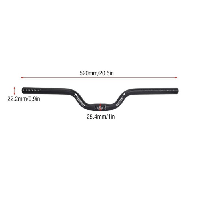 Stang Handlebar Sepeda lipat FMF mid rise riser 25,4x520mm