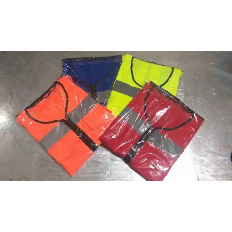 Rompi Safety Vest Pria Bahan Drill 4 Kantong