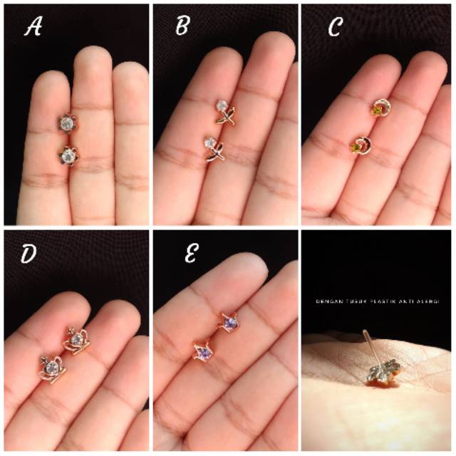 Giwang gold . anting giwang mutiara . anting import lucu