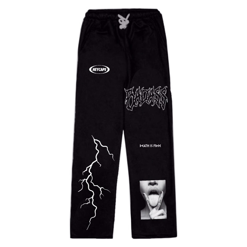 graphic chino longpants / black pants / sweatpants badass