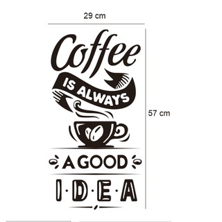 Wall Stiker Quotes Coffee Good Idea Hiasan Dinding Kaca Sticker Decor