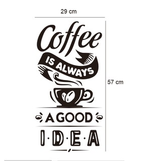 Wall Stiker Quotes Coffee Good Idea Hiasan  Dinding  Kaca 