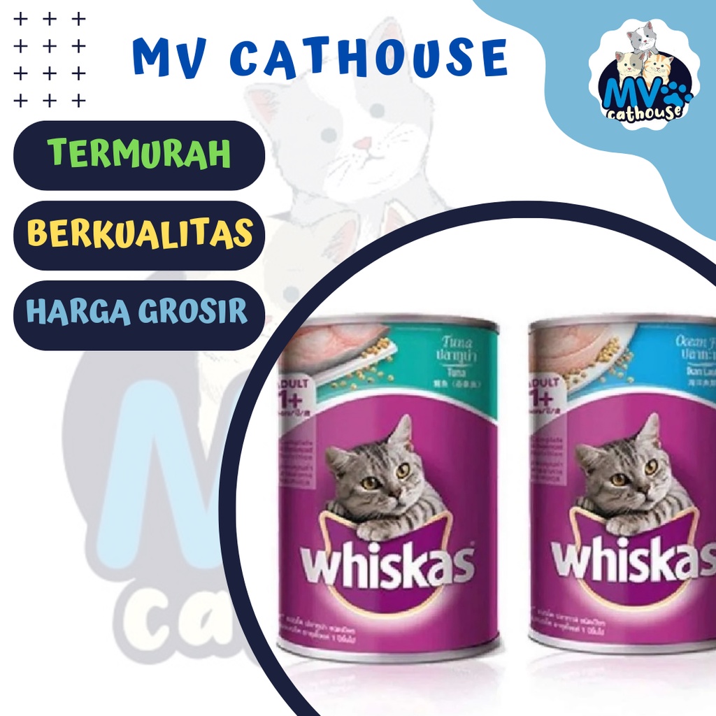 Whiskas Kaleng 400 gr x 24 (1 dus) Adult Tuna Oceanfish (can) - Whiskas Kaleng 400gr X 24pcs (1 Dus)