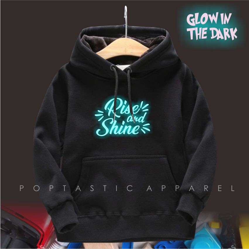 RISE AND SHINE Jaket Distro Sweater Hoodie anak Laki-laki perempuan LOGO FLEECE TEBAL