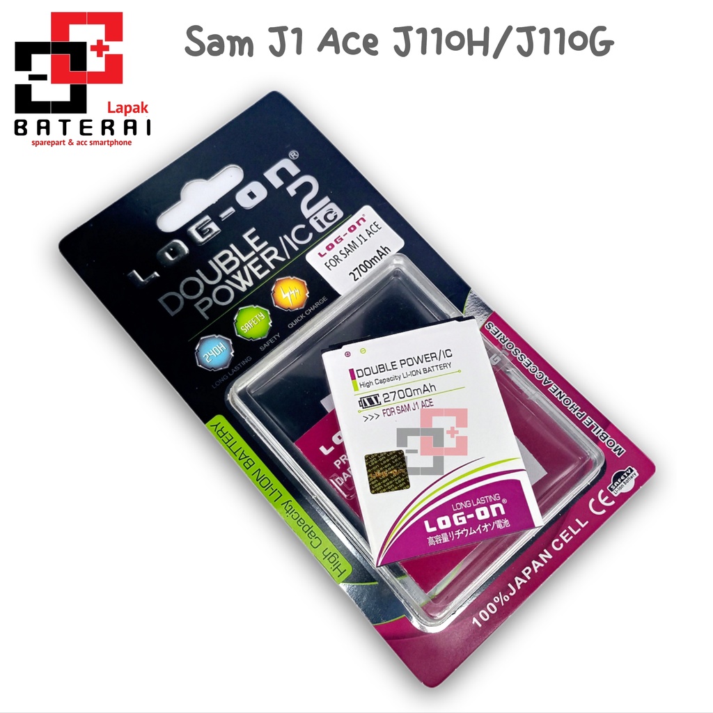 LOG - ON Baterai Samsung J1 Ace 3G J110 | J110H | J110G Double IC Protection Battery Batre