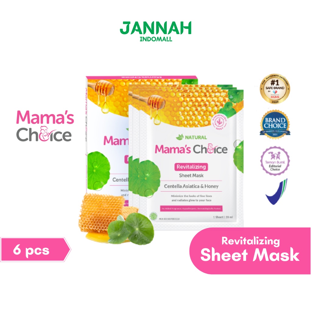 Masker Wajah | Mama's Choice Sheet Mask Revitalizing (6pcs) + Free Scrunchie