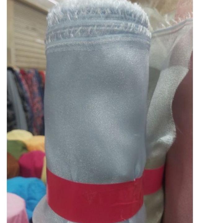 () bahan kain Organza metalik gliter/Organza mewah metalik benang kilat