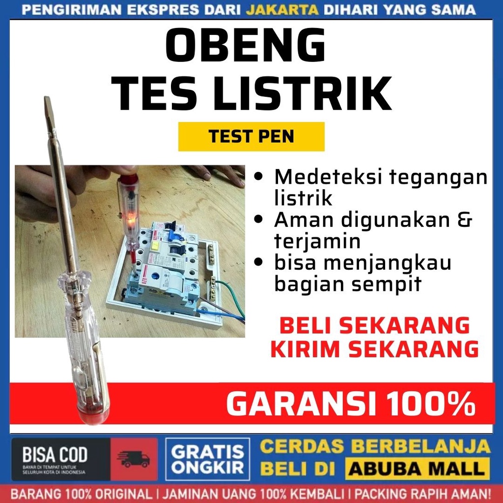 Jual OBENG PENDETEKSI LISTRIK STOP KONTAK ALAT ELEKTRONIK KABEL RUSAK