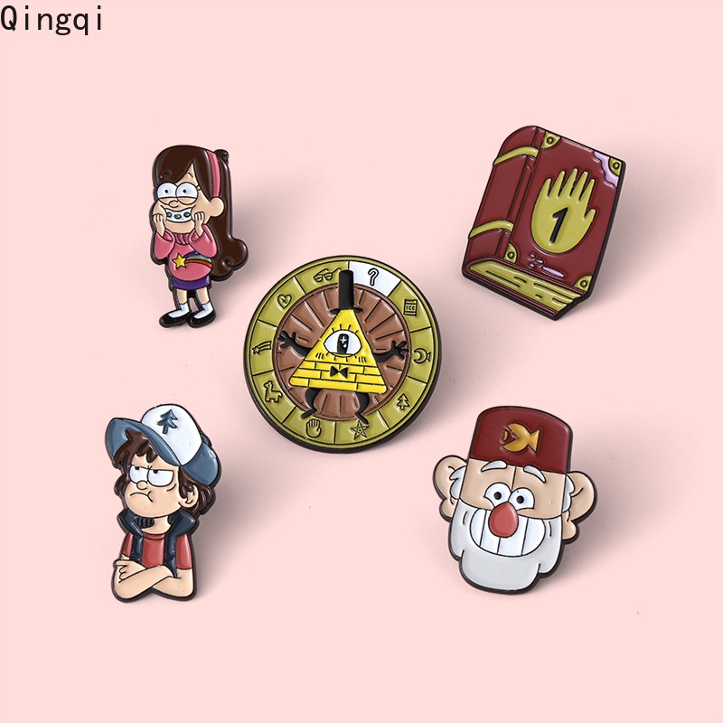 Bros Pin Enamel Desain Kartun Anime Buku Turntable Gaya Klasik Untuk Anak