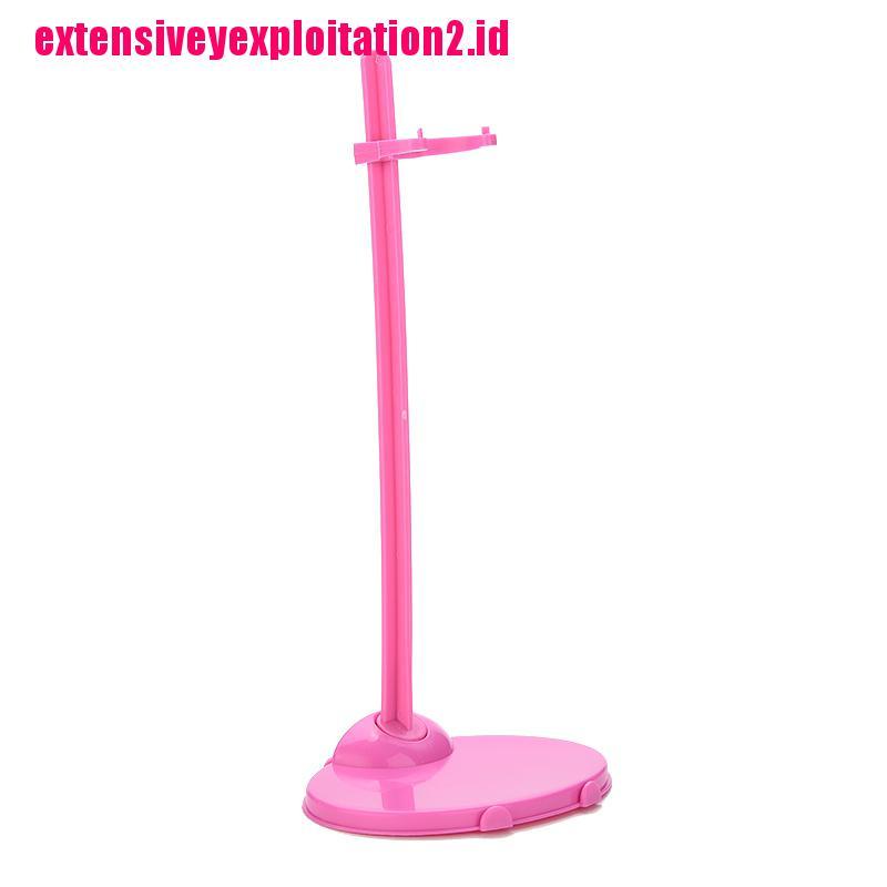 &lt; E2id &amp; &gt; 1pc Stand Gantungan Baju Bahan Plastik Warna Pink Untuk Boneka Barbie