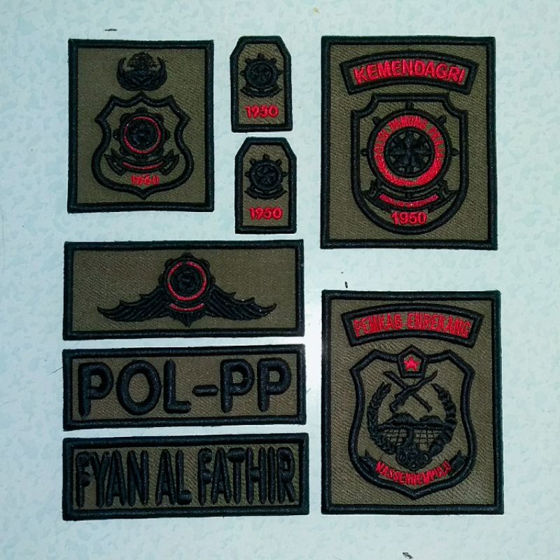 Bordir Timbul POLPP Hitam