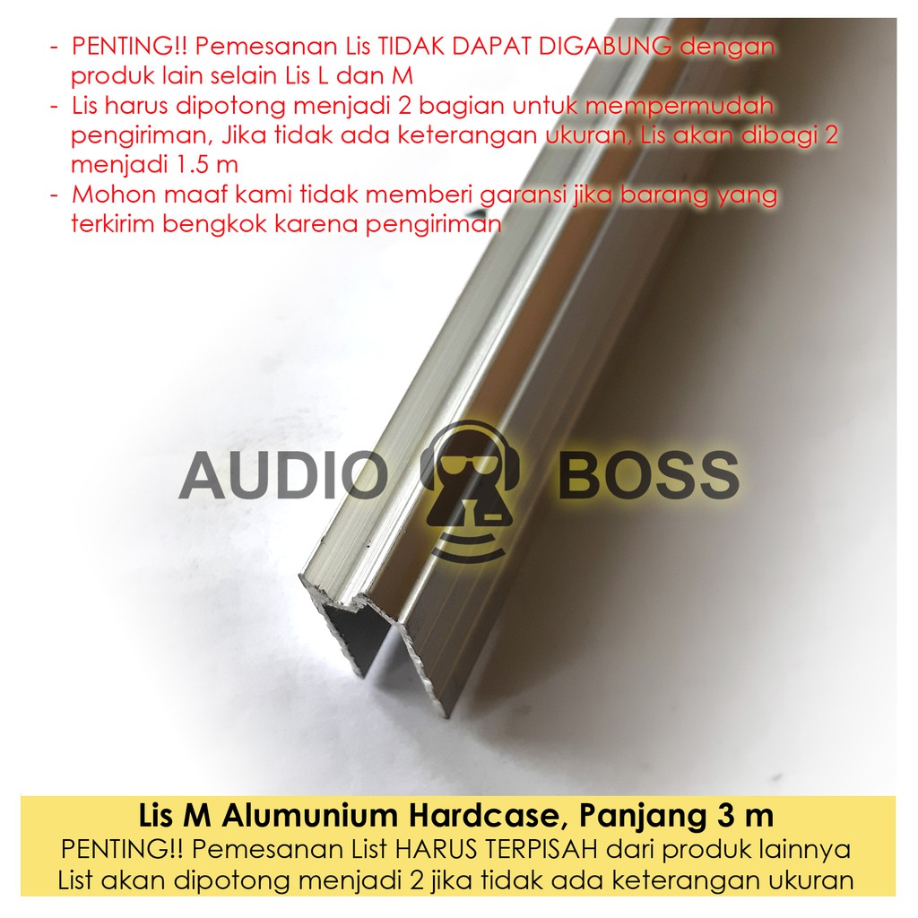 Lis M Alumunium Hardcase List Siku U Aluminium Flightcase Panjang 3 Meter (dipptong 1 meter x 3)