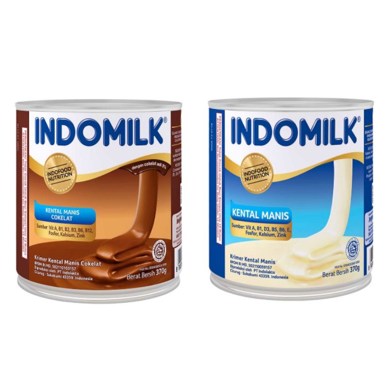 

Kaleng Indomilk Susu Kental Manis Kaleng Plain/Vanilla & Coklat 370gr
