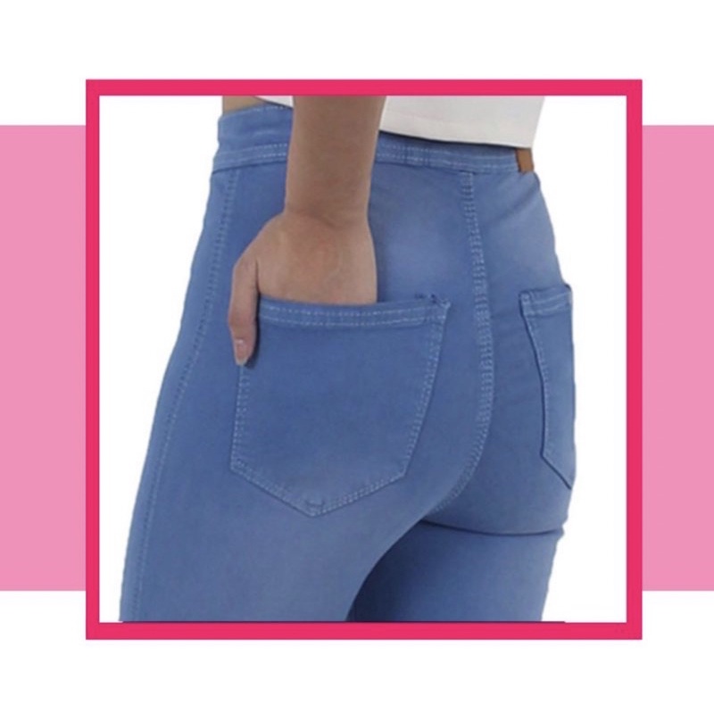 CELANA JEANS HIGH WAIST ONE BUTTON // CELANA JEANS HIGHWAIST KANCING SATU POLOS