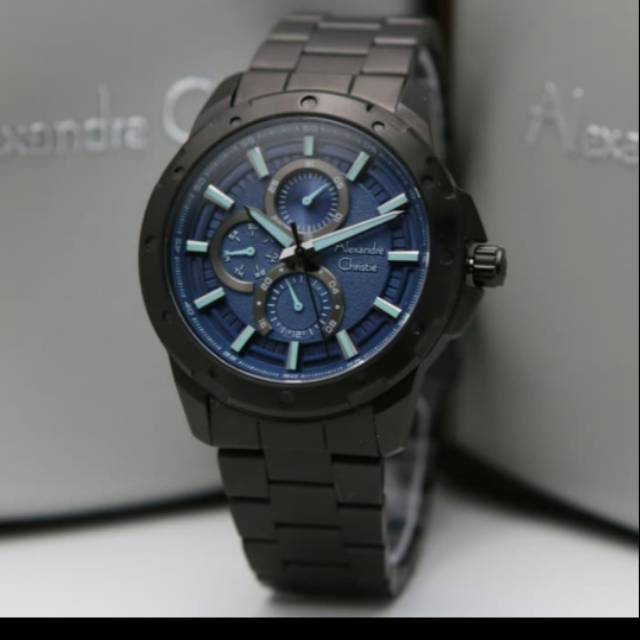 Jam pria ALEXANDRE CHRISTIE AC6538 HITAM BIRU