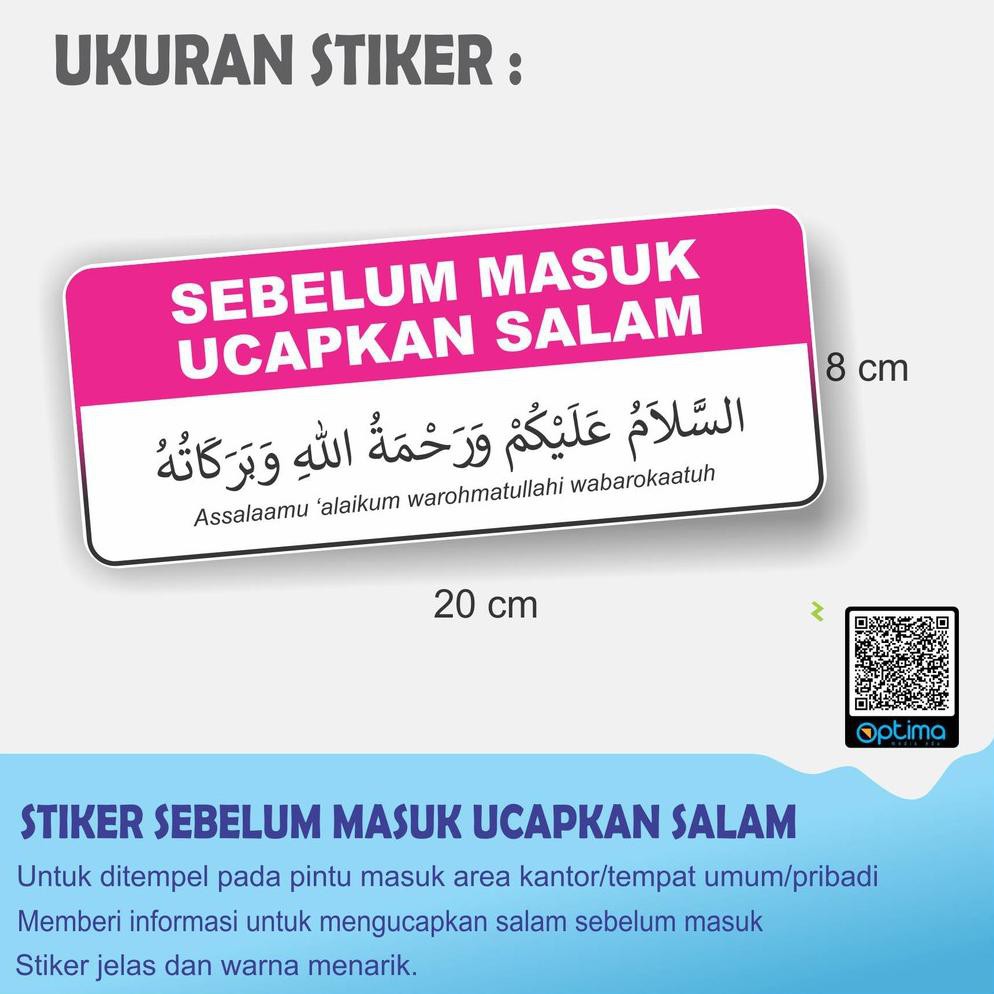 

【Ready】 STIKER SEBELUM MASUK UCAPKAN SALAM 20 X 8 CM