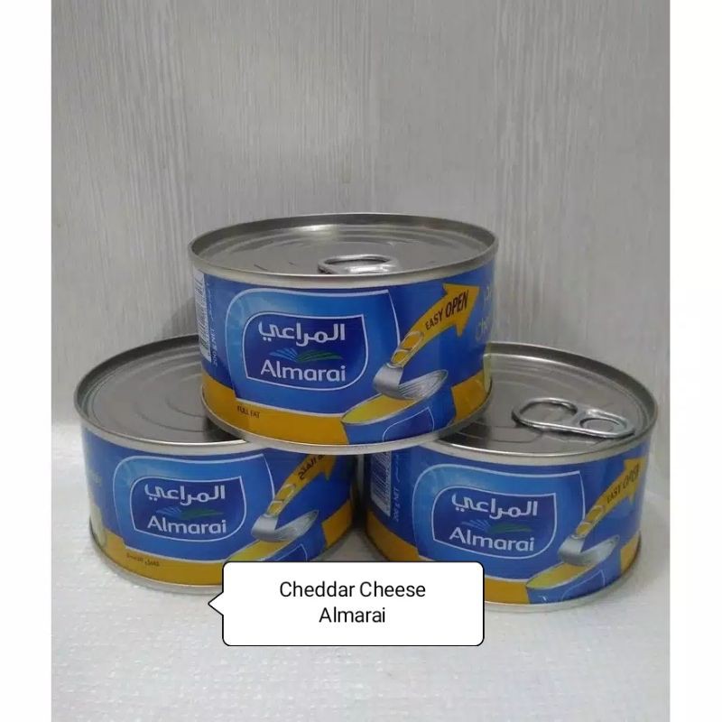 

KEJU ARAB AL MARAI CHEDDAR CHEESE EASY OPEN 200 Gram ALMARAI ORIGINAL KEMASAN KALENG