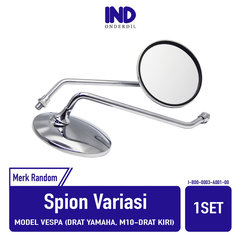 Spion-Sepion-Kaca-Cermin-Bulat Panjang Besi Set Variasi Model Vespa/Scoopy/Fino Drat Honda/Yamaha