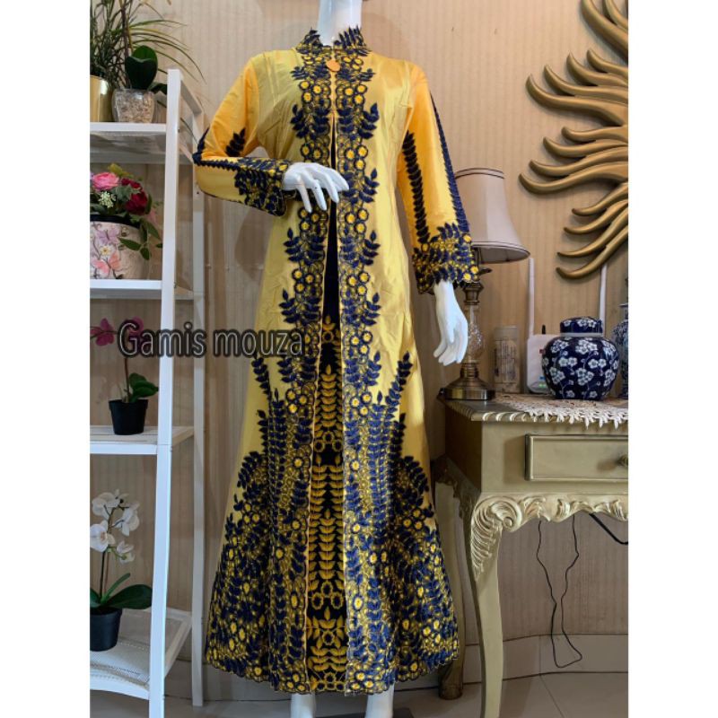 Gamis Mouza pelangi Jaya original bahan tafetta bordir-1