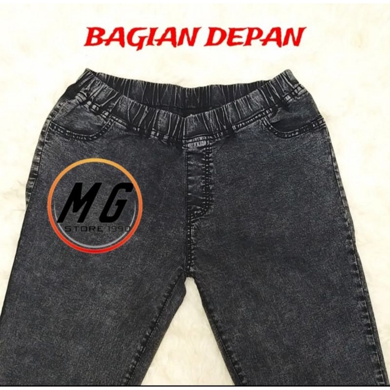 CELANA JEANS SOFT JEANS PINGGANG KARET WANITA