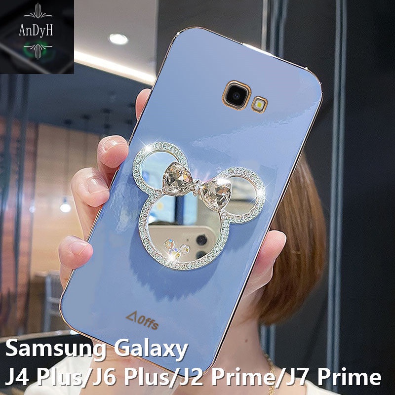 Case Desain Minnie Mouse Aksen Berlian Untuk Samsung Galaxy J4 Plus J6 Plus J2 Prime J7 Prime