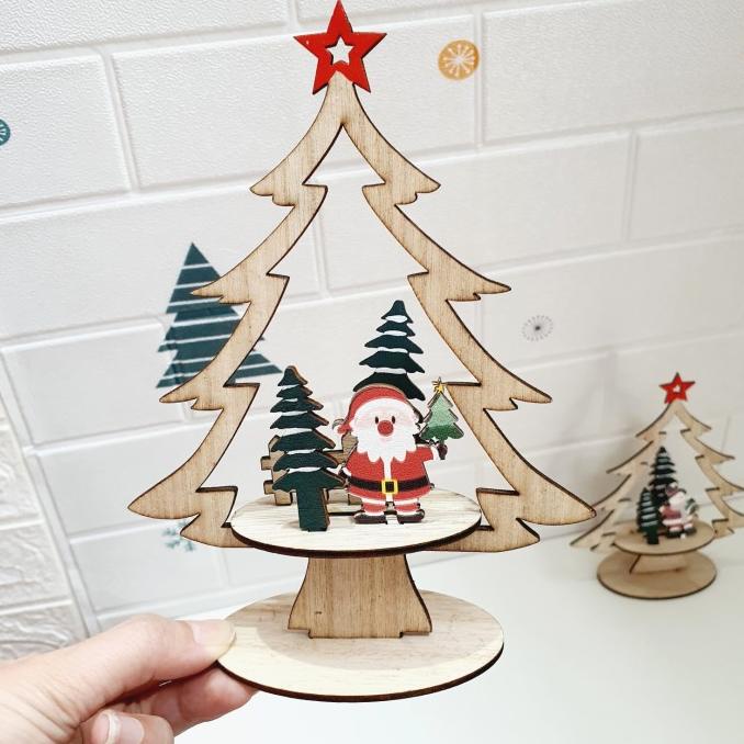 Jual Pohon Natal Kayu Diy Murah Hiasan Natal Dekorasi Kado Natal Christmas | Shopee Indonesia