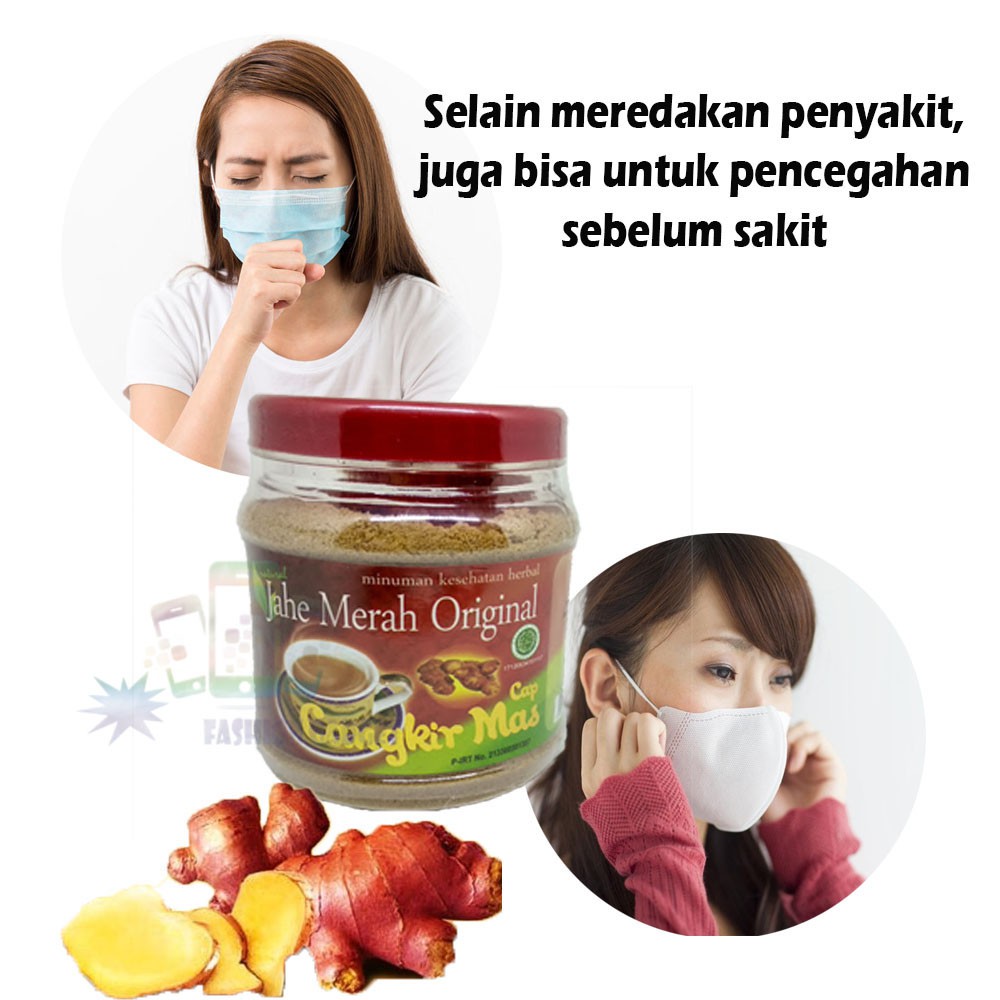 JAHE MERAH PLUS TEMULAWAK ORIGINAL Minuman Bubuk Herbal JAHE MERAH Minuman Kesehatan Cap Cangkir Mas