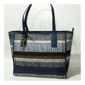 TAS FOSSIL ORIGINAL - FOSSIL EMMA TOTE NAVY STRIPE