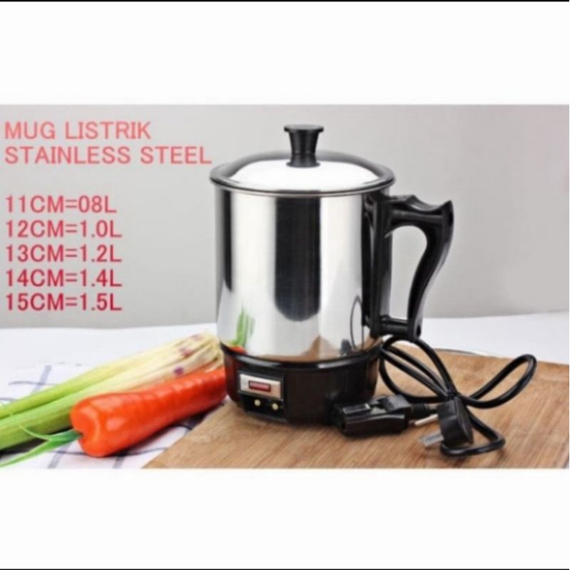 mug teko electric / alat masak air panas / cangkir pemanas air kopi teh