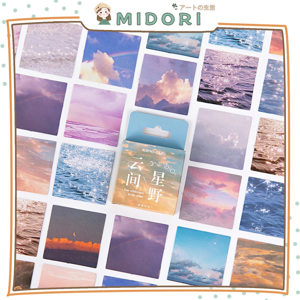 

[MIDORI] 46Pcs STAR WILDERNESS Deco Sticker DIY Scrapbook Stiker Jurnal Diary Planner Kotak - B0126