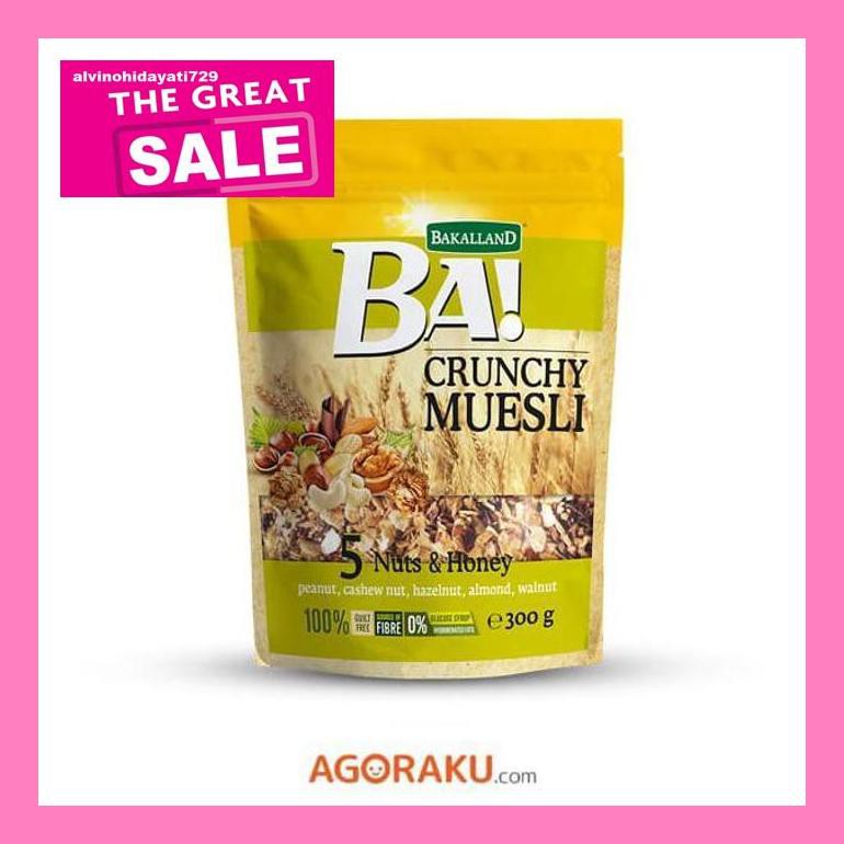 Al04Nind Bakalland Ba Crunchy Muesli 5 Nuts & Honey 300 Gram Indvvl03