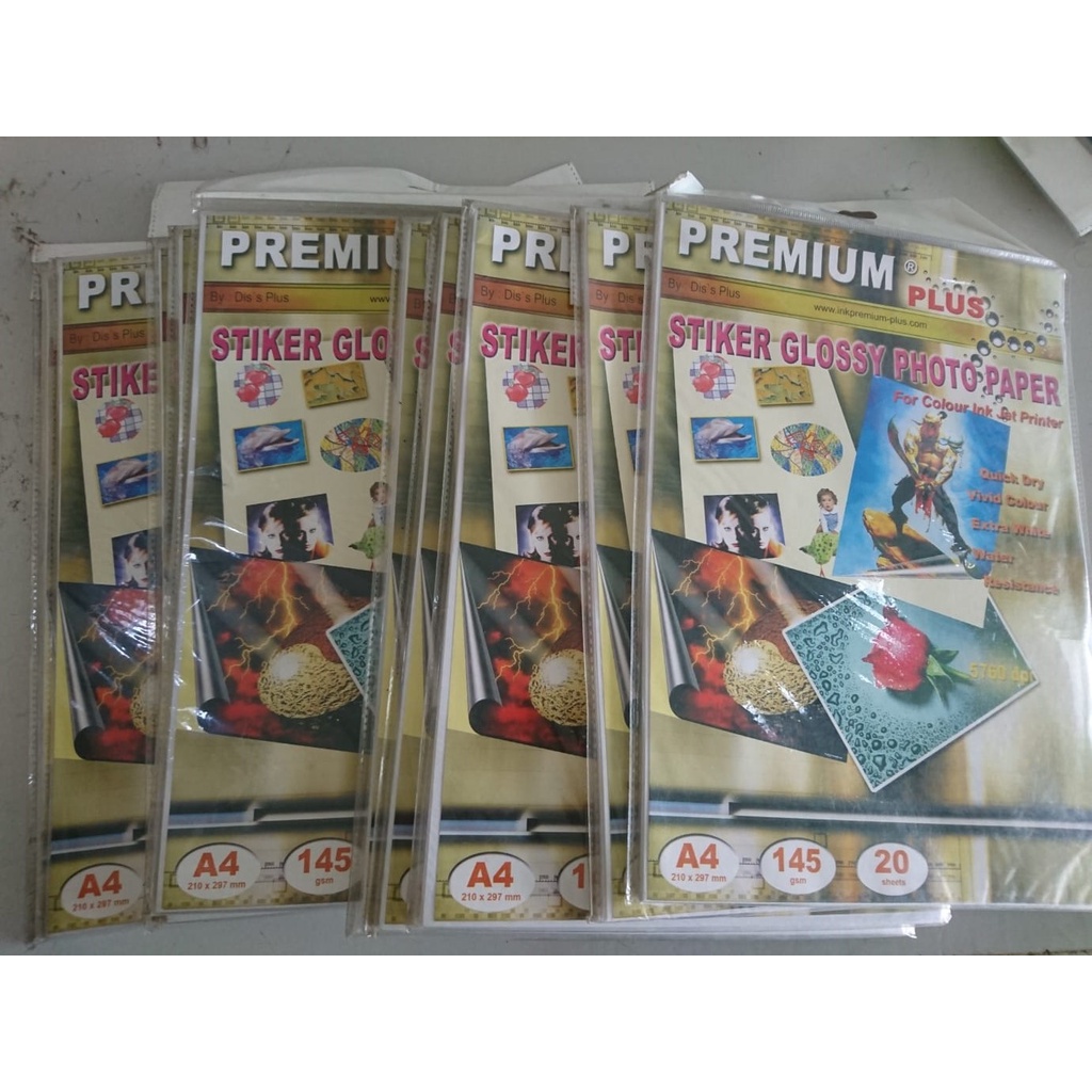 

premium stiker glossy photo papaer A4 anti luntur