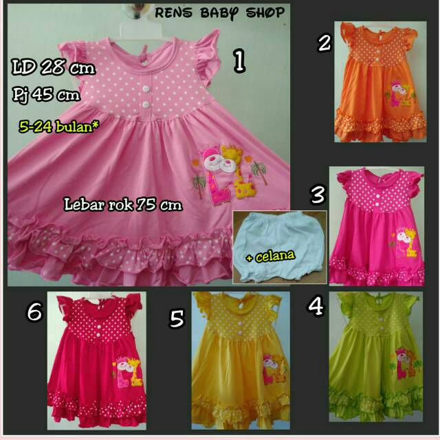 YLIN DRESS SNI baju anak bayi rok klok lebar JERAPAH