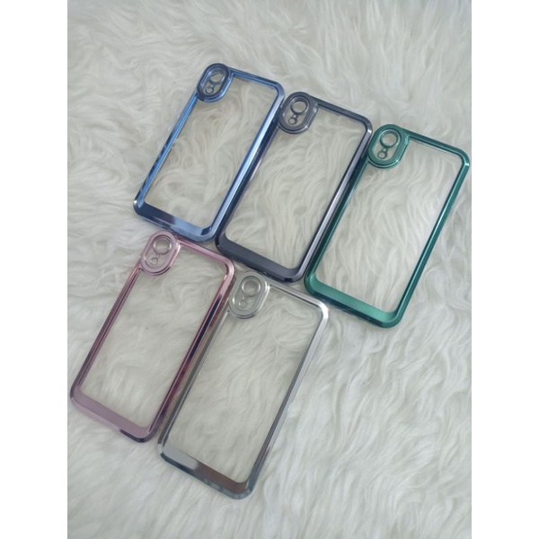 Softcase Transparan List Chrome for hp oppo realme xiaomi samsung vivo iphone #case#casehp#casemurah