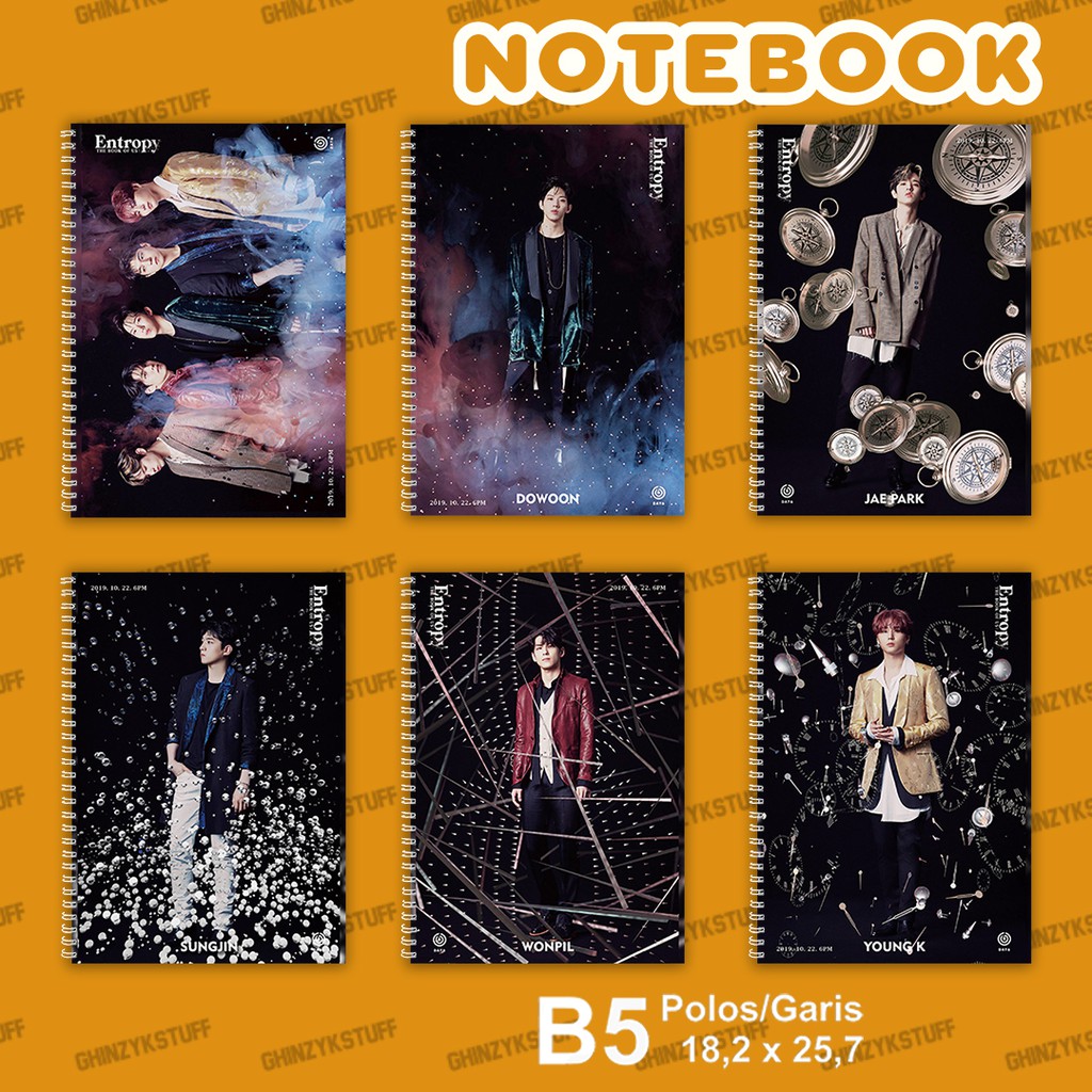 

Notebook KPOP Ukuran B5 18,2 x 25,7 cm DAY 6 The Book Of Us Entropy
