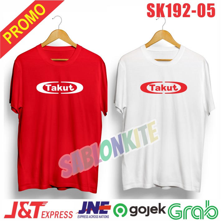 SK192!!! KAOS PLESETAN LUCU TAKUT COMBED 30S UNISEX